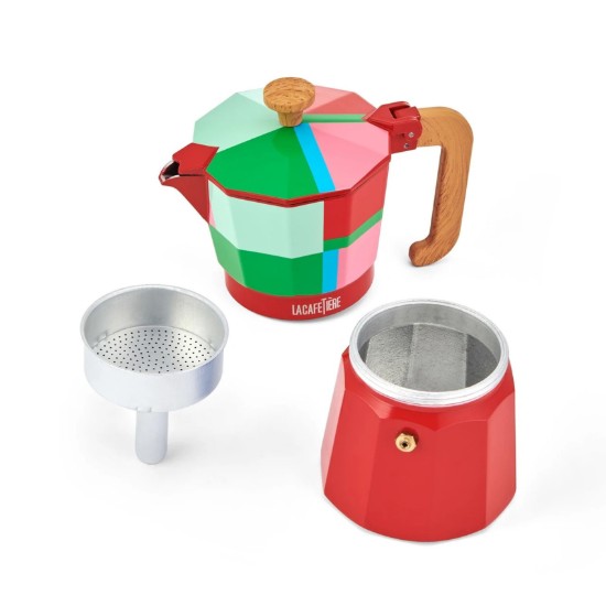 Eszpresszófőző, alumínium, 290 ml, "Venice Utopian Lines", piros - La Cafetiere