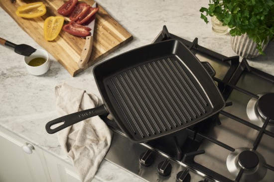Szögletes grillserpenyő, öntöttvas, 30cm, Black - Staub