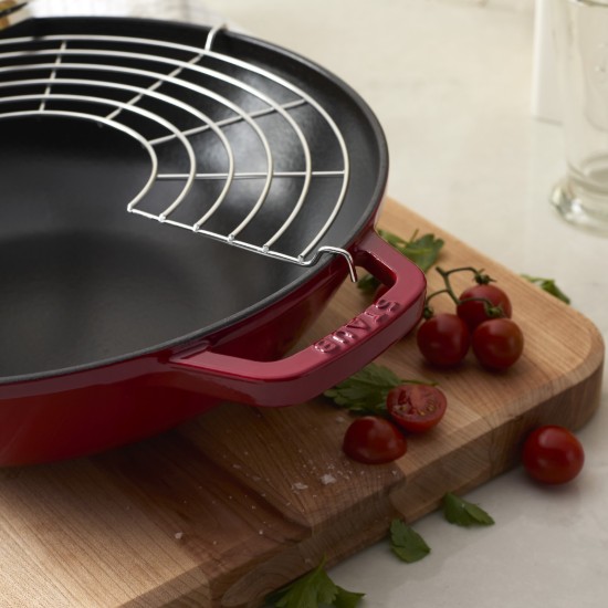 Wok serpenyő, öntöttvas, 30 cm, Cherry - Staub