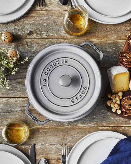 Öntöttvas Cocotte főzőedény, 24 cm/3,8 l, Graphite Grey - Staub
