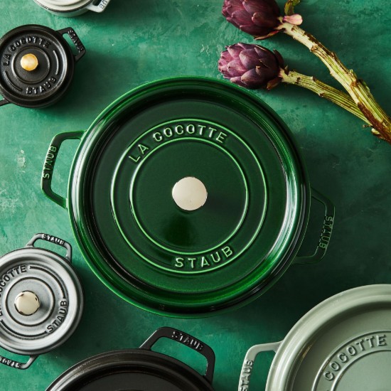 Cocotte öntöttvasból készült főzőedény, 24 cm/3,8 l, Basil - Staub