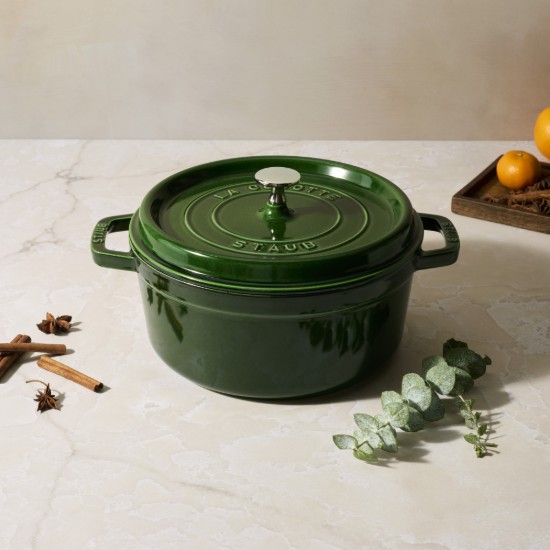Cocotte öntöttvasból készült főzőedény, 24 cm/3,8 l, Basil - Staub