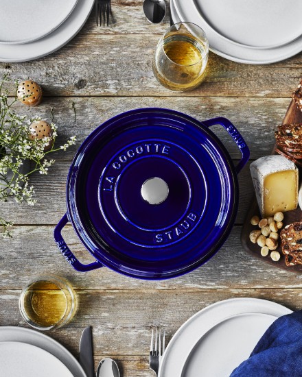 Cocotte főzőedény, öntöttvas, 24 cm/3,8 l, Dark Blue - Staub