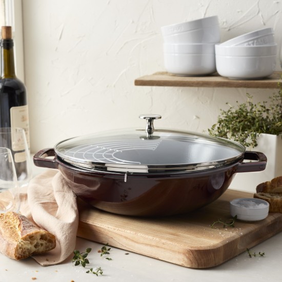 Wok serpenyő, öntöttvas, 30cm, Grenadine - Staub