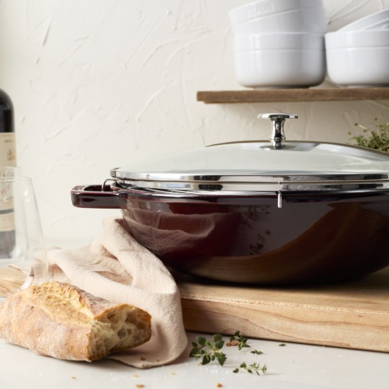 Wok serpenyő, öntöttvas, 30cm, Grenadine - Staub