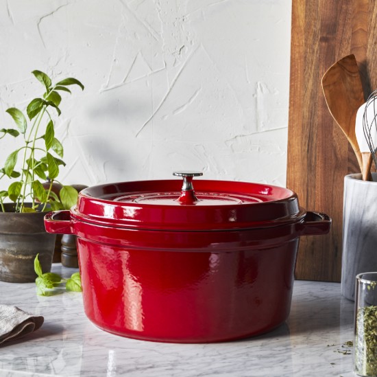 Cocotte főzőedény, öntöttvas, 28 cm/6.7L, Cherry - Staub