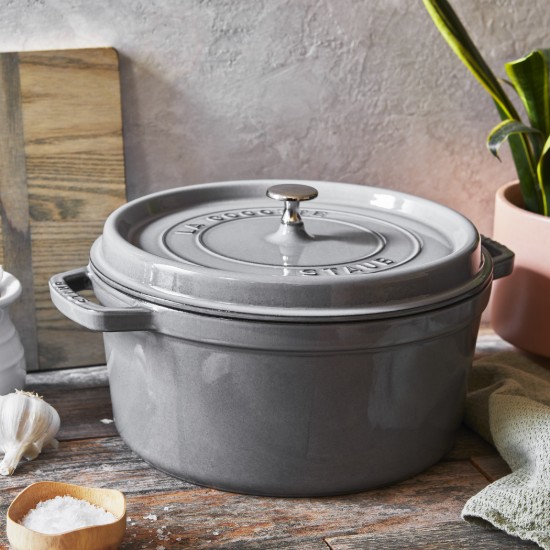 Cocotte főzőedény, öntöttvas, 28cm/6,7L, Graphite Grey - Staub