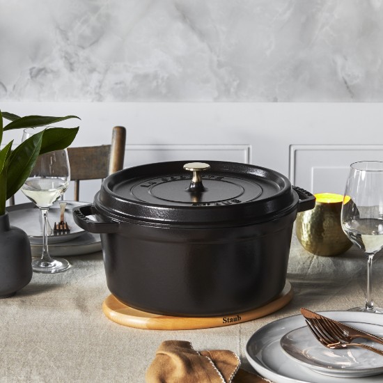 Cocotte főzőedény, öntöttvas, 28 cm/6.7L, Black - Staub