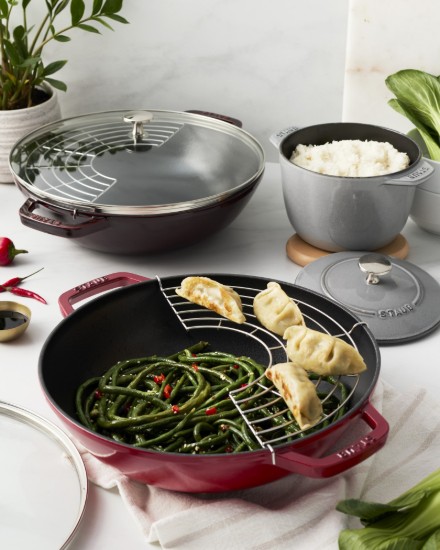 Wok serpenyő, öntöttvas, 30cm, Grenadine - Staub