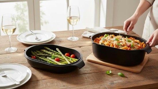 Fedő grillsütő felülettel, alumínium, 32 x 22 cm - AMT Gastroguss