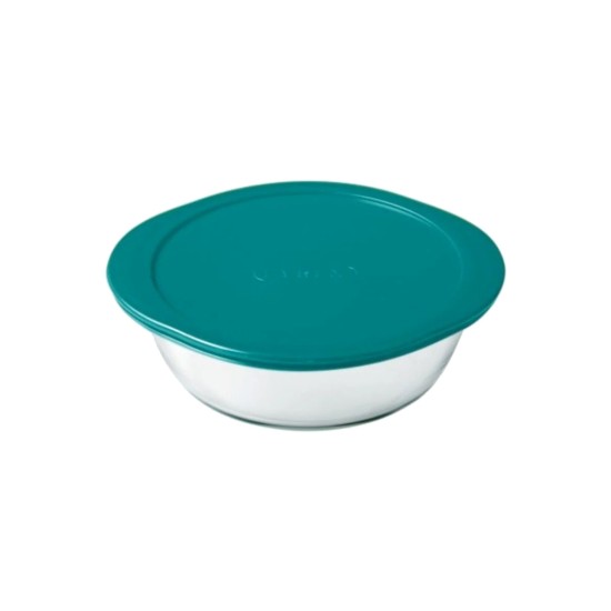 Kerek élelmiszertároló doboz, fedéllel, hőálló borosilikát üveg, 23 cm / 2,3 L, "Cook&Store", kék - Pyrex