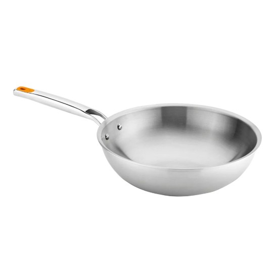 Wok serpenyő, rozsdamentes acél, 28 cm, "Efficient Inox" - BRA
