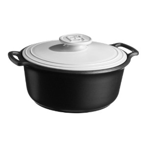 Kerámia Cocotte főzőedény, 28,5 cm/4 l, "Sublime +", White&Slate - Emile Henry
