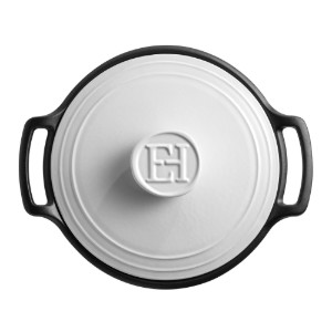 Kerámia Cocotte főzőedény, 28,5 cm/4 l, "Sublime +", White&Slate - Emile Henry