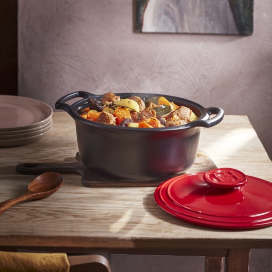 Kerámia Cocotte főzőedény, 33cm/6.5L, "Sublime +", Burgundy- Emile Henry