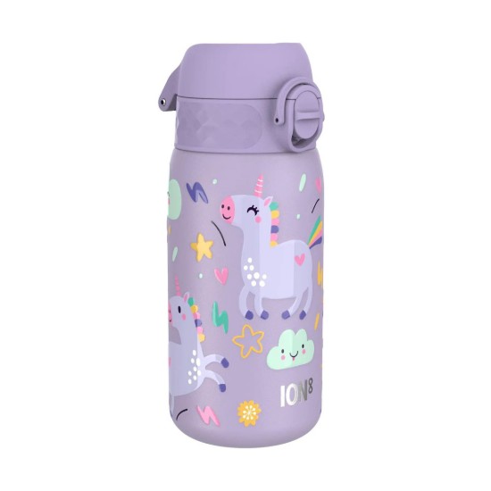 Gyermek vizespalack, rozsdamentes acél, 400 ml, Periwinkle, Unicorns - Ion8