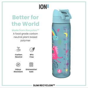 SLIM gyerek kulacs, recyclon, 500 ml, Blue Unicorns - Ion8