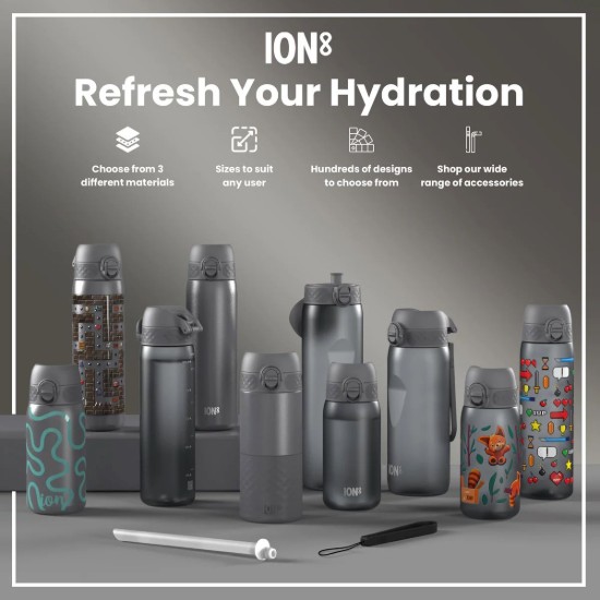 SLIM gyerek kulacs, recyclon, 500 ml, Sport Cars - Ion8