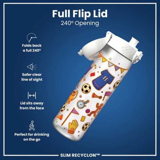 SLIM gyerek kulacs, recyclon, 500 ml, Football - Ion8