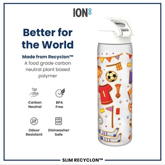 SLIM gyerek kulacs, recyclon, 500 ml, Football - Ion8