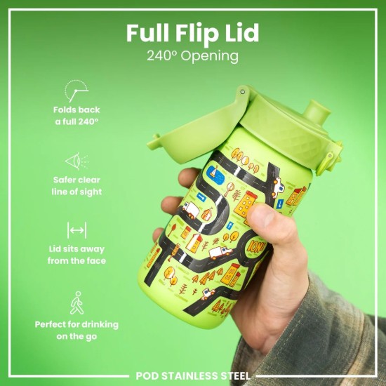 Gyermek vizespalack, rozsdamentes acél, 400 ml, Cars - Ion8
