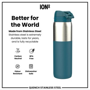 Vizes palack, rozsdamentes acél, 1,2 L, Deep Teal - Ion8