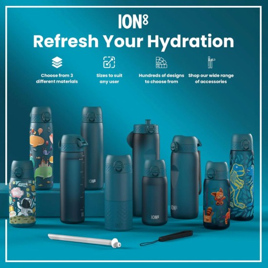 Vizes palack, rozsdamentes acél, 1,2 L, Deep Teal - Ion8