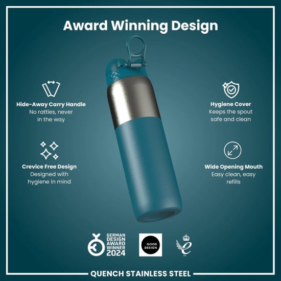 Vízpalack, rozsdamentes acél, 920 ml, Deep Teal - Ion8
