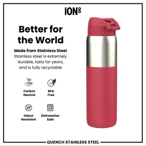 Vizes palack, rozsdamentes acél, 920 ml, Viva Magenta - Ion8