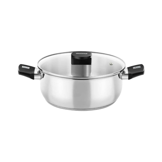 Csivészkepenyő, rozsdamentes acél, fedéllel, 26 cm / 5 L, "Elite" - Monix