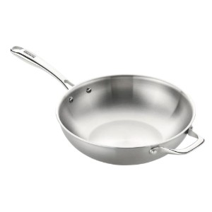 Wok serpenyő, 3 rétegű, rozsdamentes acél, 28 cm, "Planet Inox" - Monix