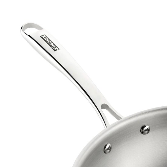 Wok serpenyő, 3 rétegű, rozsdamentes acél, 28 cm, "Planet Inox" - Monix