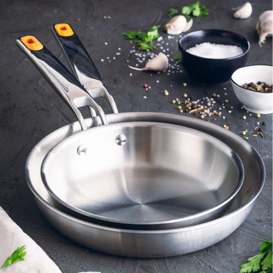 Rozsdamentes acél serpenyő, 28 cm, "Efficient Inox" - BRA