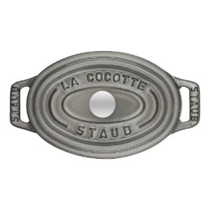 Mini-Cocotte ovális főzőedény öntöttvasból 11 cm/0,25 l, <<Grafitszürke>> - Staub