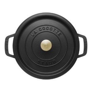 Cocotte főzőedény, öntöttvas, 22 cm/2.6L, Black - Staub