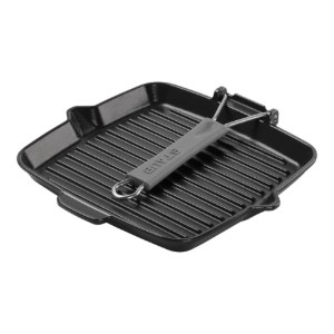 Szögletes grillserpenyő, 24 cm, öntöttvas, Black - Staub