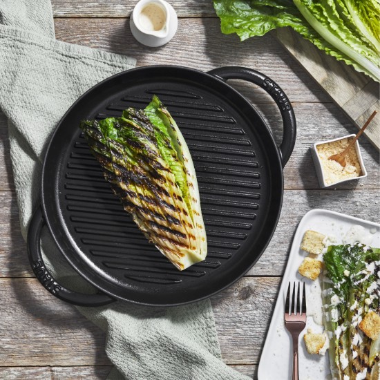 Grill serpenyő, 26 cm, öntöttvas, Black - Staub