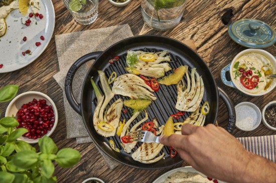 Grill serpenyő, 26 cm, öntöttvas, Black - Staub