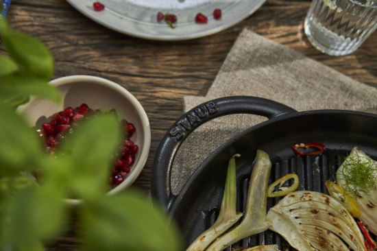 Grill serpenyő, 26 cm, öntöttvas, Black - Staub