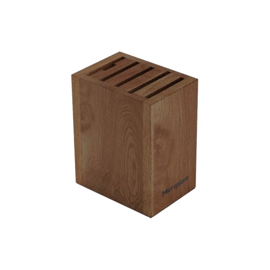5 darabos báreszköz-készlet, rozsdamentes acél, fa blokkal, "Style Line", Walnut - Microplane
