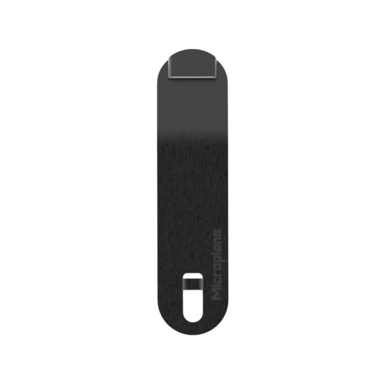 5 részes PVD bevonatú báreszköz-készlet, rozsdamentes acél, fa blokkal, "Style Line", Black - Microplane