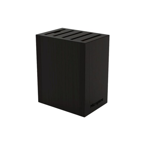5 részes PVD bevonatú báreszköz-készlet, rozsdamentes acél, fa blokkal, "Style Line", Black - Microplane