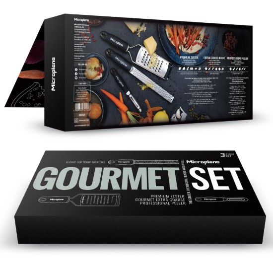 3 darabos „Gourmet” evőeszközkészlet, rozsdamentes acél - Microplane