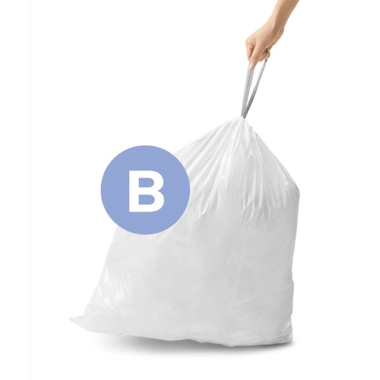 Szemeteszsák készlet, B kód, 6 L/90 darab, műanyag - egyszerű ember