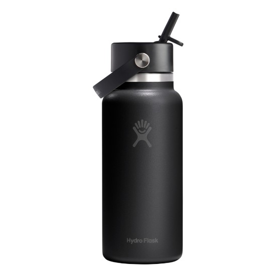 Hőszigetelő palack, rozsdamentes acél, 950ml, "Wide Straw", Tonal Black - Hydro Flask