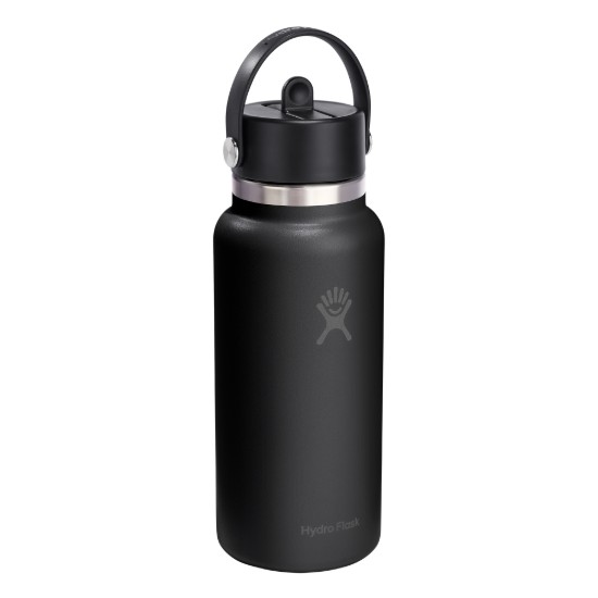 Hőszigetelő palack, rozsdamentes acél, 950ml, "Wide Straw", Tonal Black - Hydro Flask