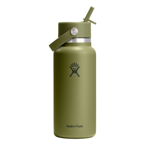 Hőszigetelő palack, rozsdamentes acél, 950ml, "Wide Straw", Palmer Green - Hydro Flask