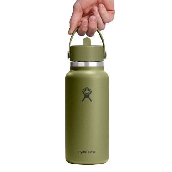 Hőszigetelő palack, rozsdamentes acél, 950ml, "Wide Straw", Palmer Green - Hydro Flask