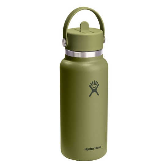 Hőszigetelő palack, rozsdamentes acél, 950ml, "Wide Straw", Palmer Green - Hydro Flask