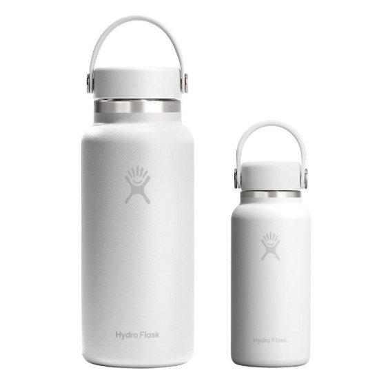 Hőszigetelő palack, rozsdamentes acél, 300ml, "Micro Hydro", Tonal White - Hydro Flask